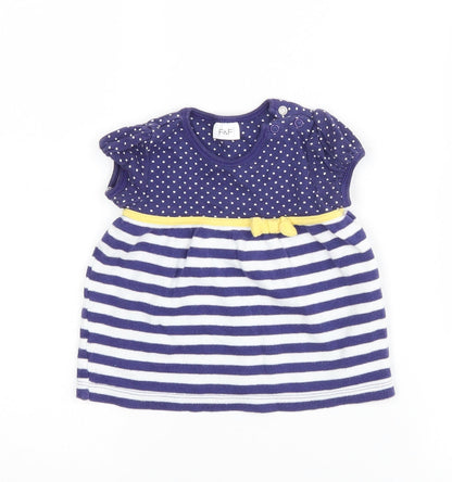 F&F Girls Blue Striped  Basic Casual Size 0-3 Months