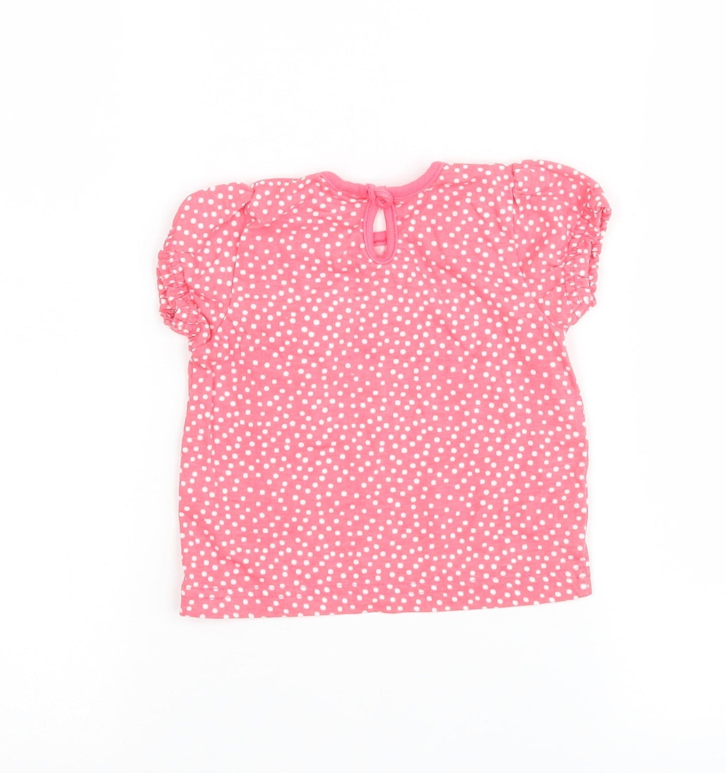 F&F Girls Pink Polka Dot  Basic T-Shirt Size 3-6 Months
