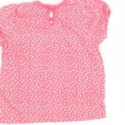 F&F Girls Pink Polka Dot  Basic T-Shirt Size 3-6 Months