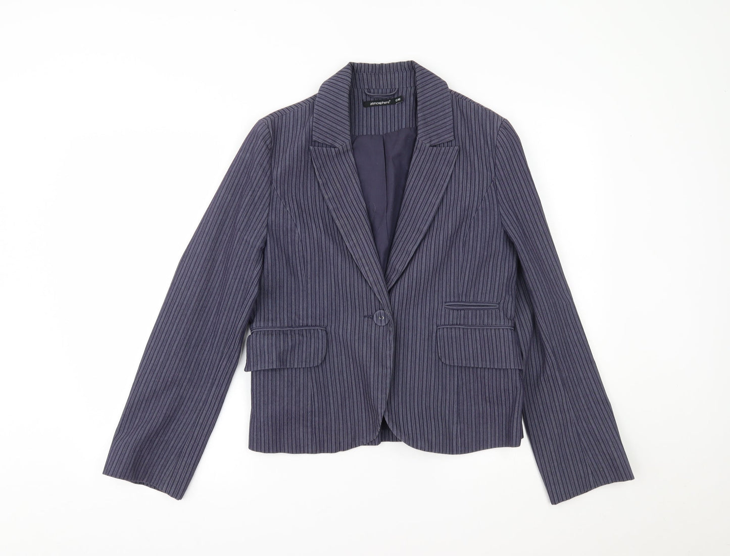 Primark Womens Blue Striped  Jacket Blazer Size 12