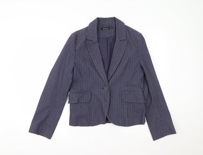 Primark Womens Blue Striped  Jacket Blazer Size 12