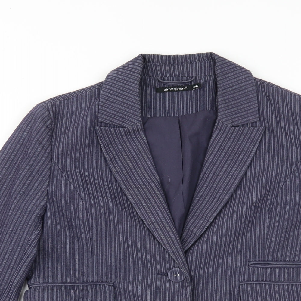 Primark Womens Blue Striped  Jacket Blazer Size 12