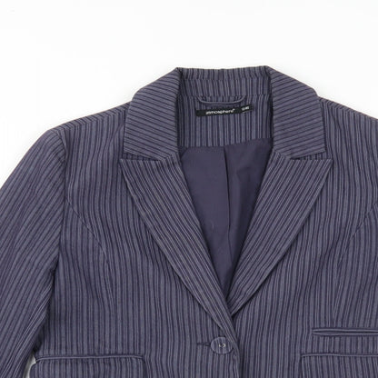 Primark Womens Blue Striped  Jacket Blazer Size 12