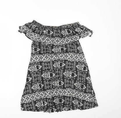 Primark Womens Black Geometric  Shift  Size 8
