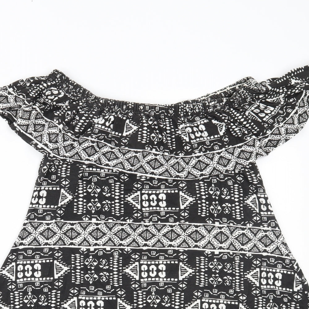Primark Womens Black Geometric  Shift  Size 8