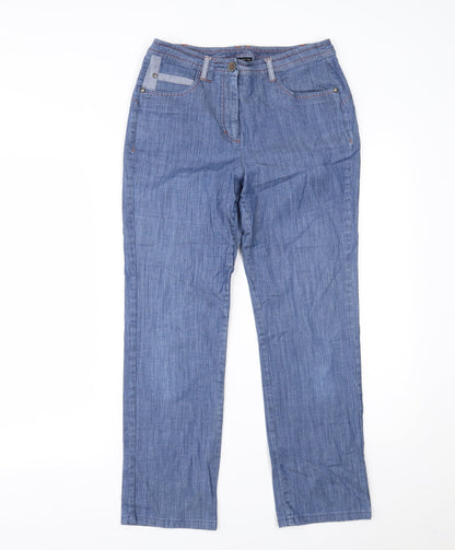 pause cafe Womens Blue  Denim Straight Jeans Size 10 L24 in