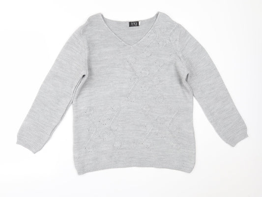 Ivy Womens Grey   Pullover Jumper Size M