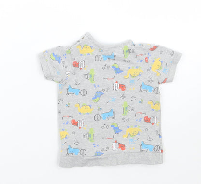 George Boys Grey Geometric  Basic T-Shirt Size 9-12 Months