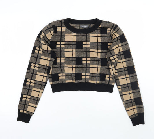Primark Womens Beige Check  Pullover Jumper Size S