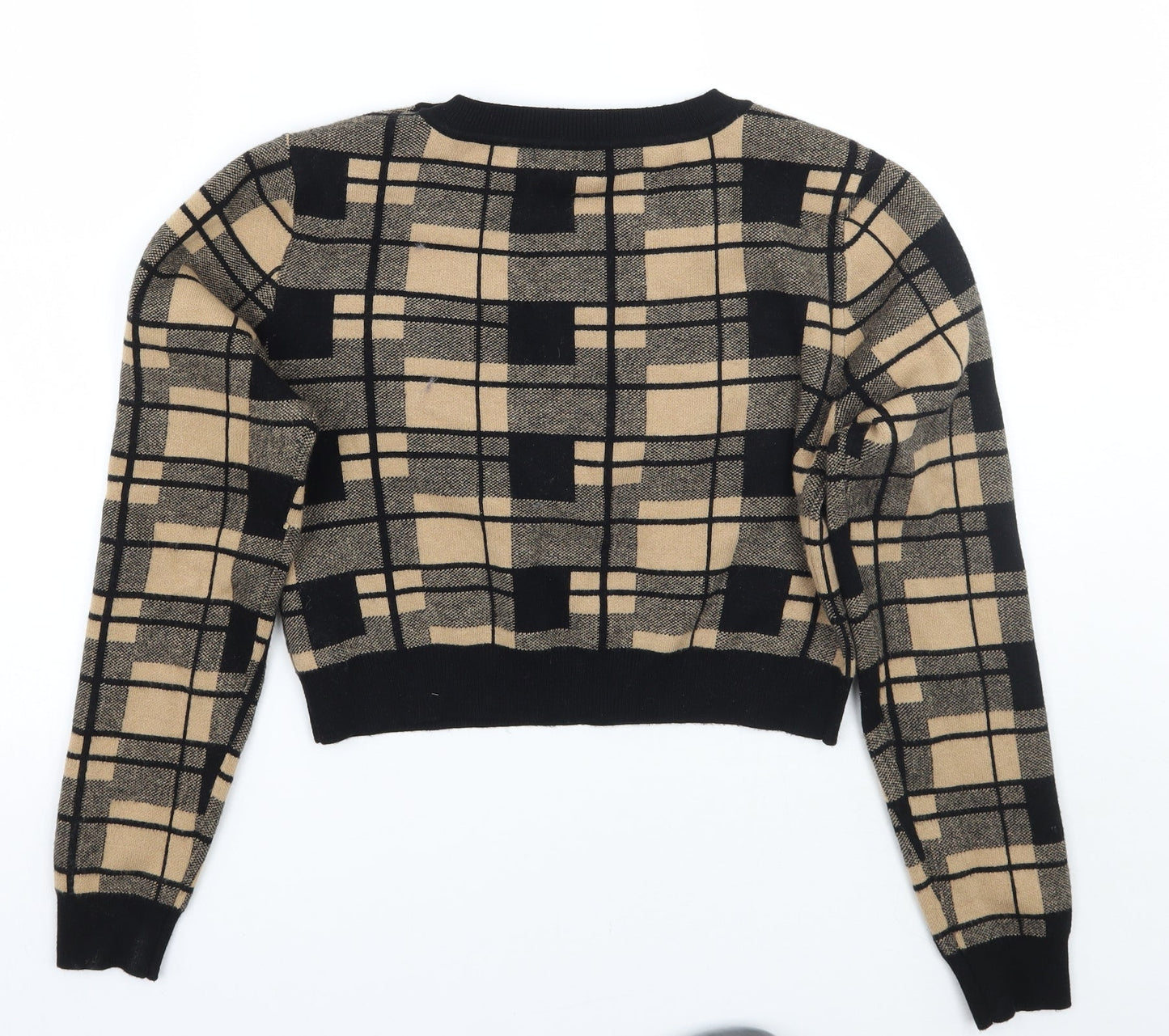 Primark Womens Beige Check  Pullover Jumper Size S