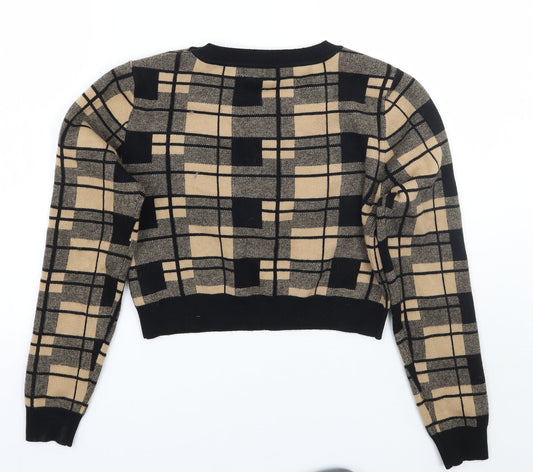 Primark Womens Beige Check  Pullover Jumper Size S