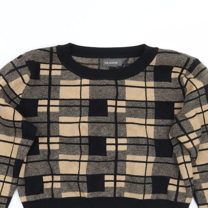 Primark Womens Beige Check  Pullover Jumper Size S