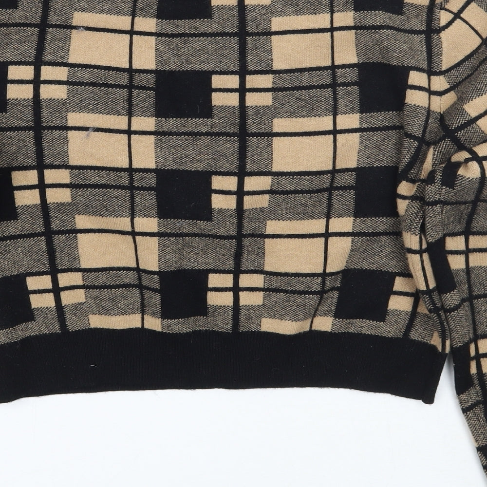 Primark Womens Beige Check  Pullover Jumper Size S