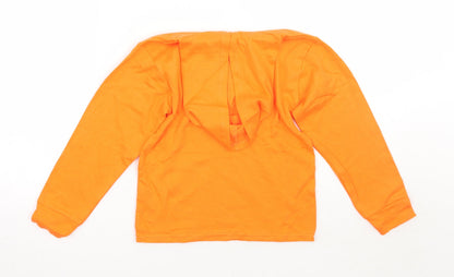 Preworn Girls Orange   Pullover Hoodie Size 4 Years