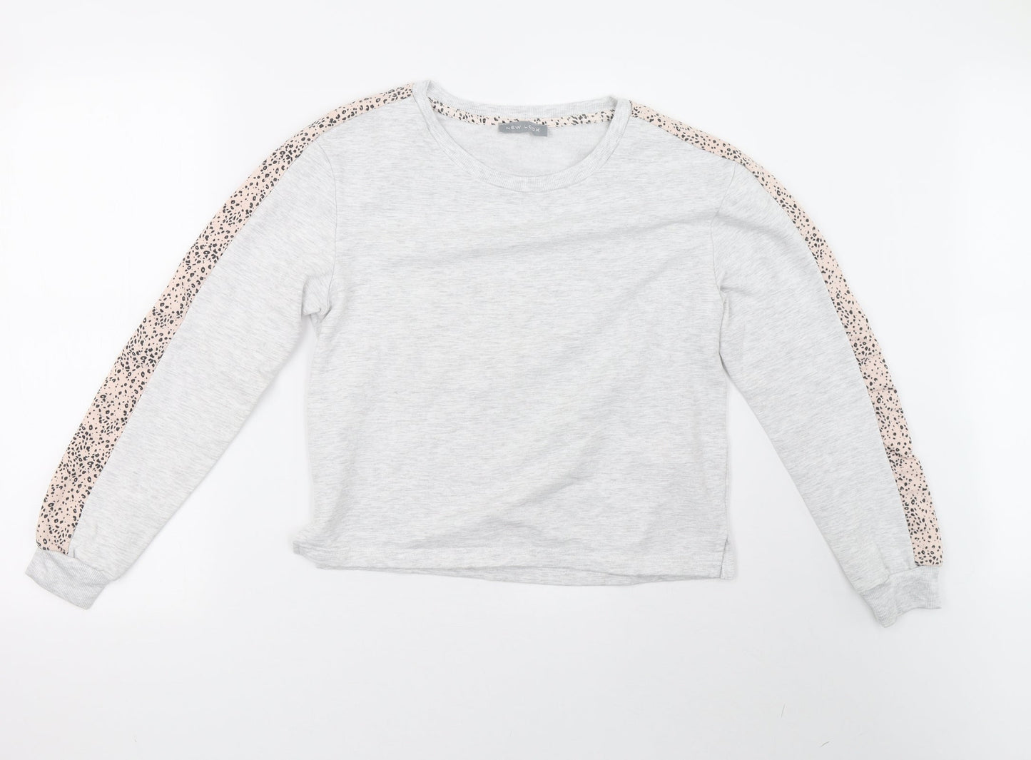 New Look Womens Grey Animal Print  Pullover Sweatshirt Size 8