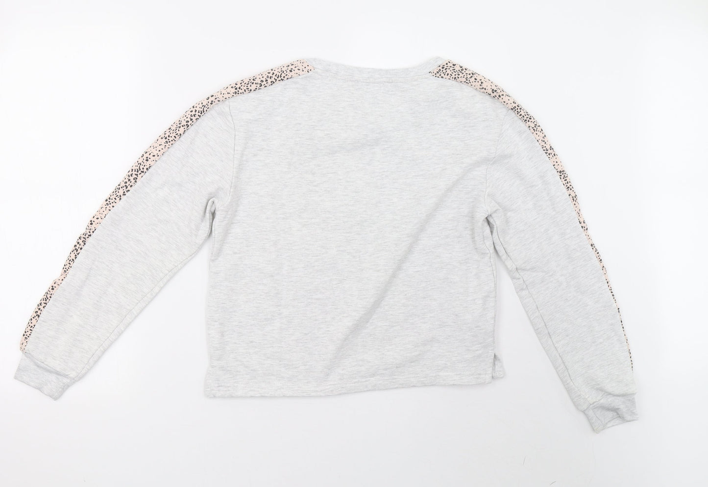 New Look Womens Grey Animal Print  Pullover Sweatshirt Size 8