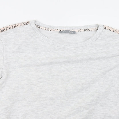 New Look Womens Grey Animal Print  Pullover Sweatshirt Size 8