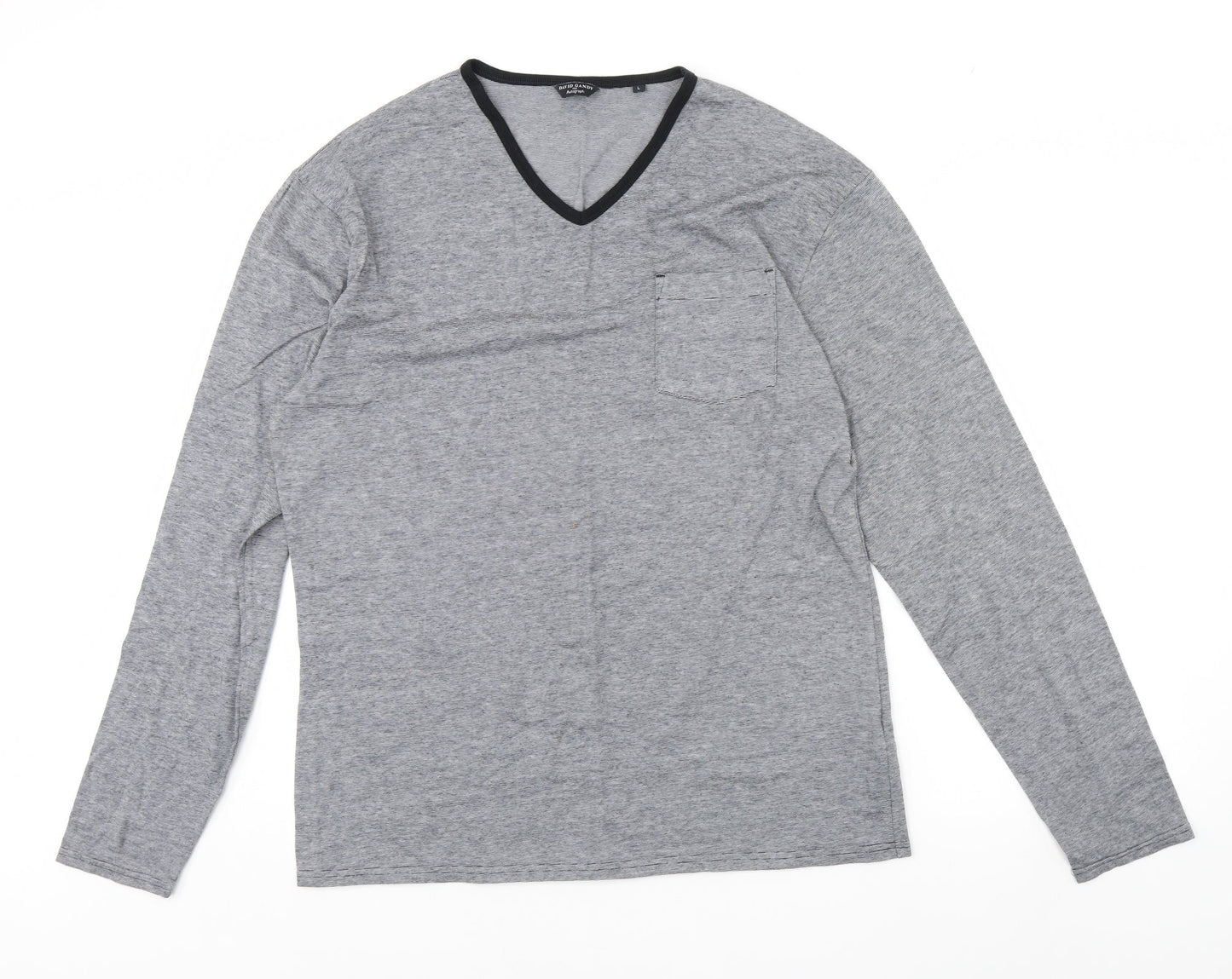 Autograph Womens Grey Striped  Basic Blouse Size L