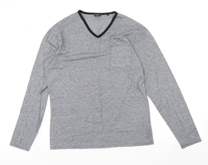 Autograph Womens Grey Striped  Basic Blouse Size L