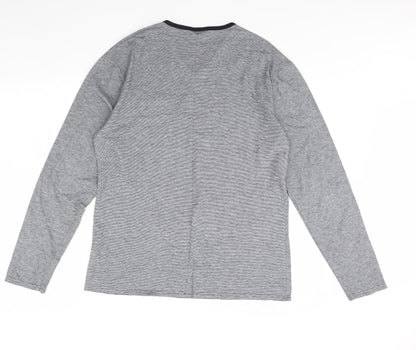 Autograph Womens Grey Striped  Basic Blouse Size L