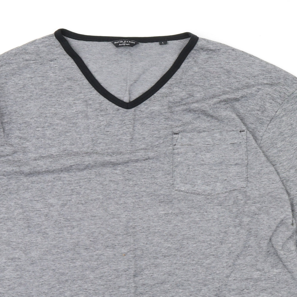 Autograph Womens Grey Striped  Basic Blouse Size L