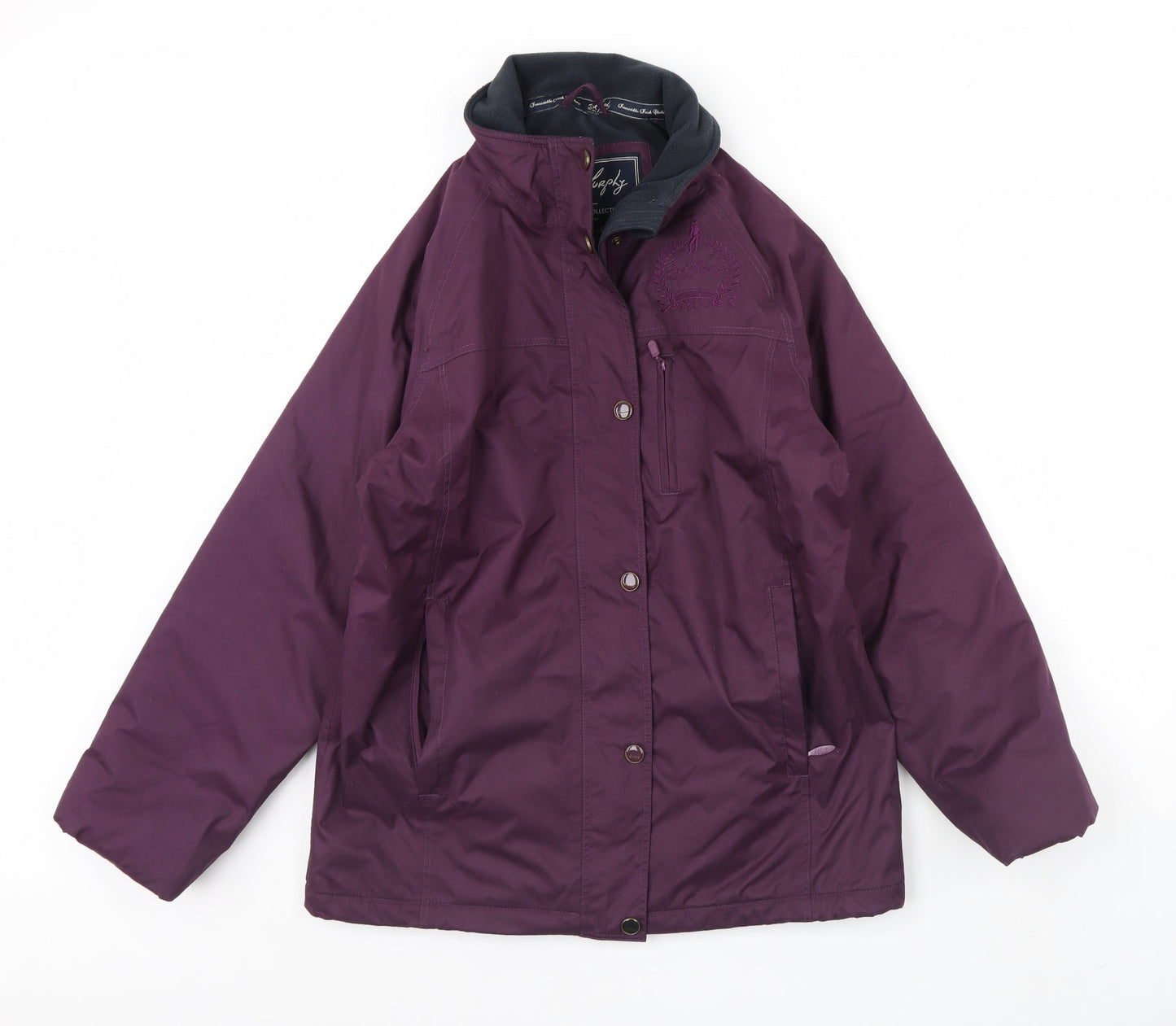 Jack turkey Womens Purple  Fleece Rain Coat Coat Size 10