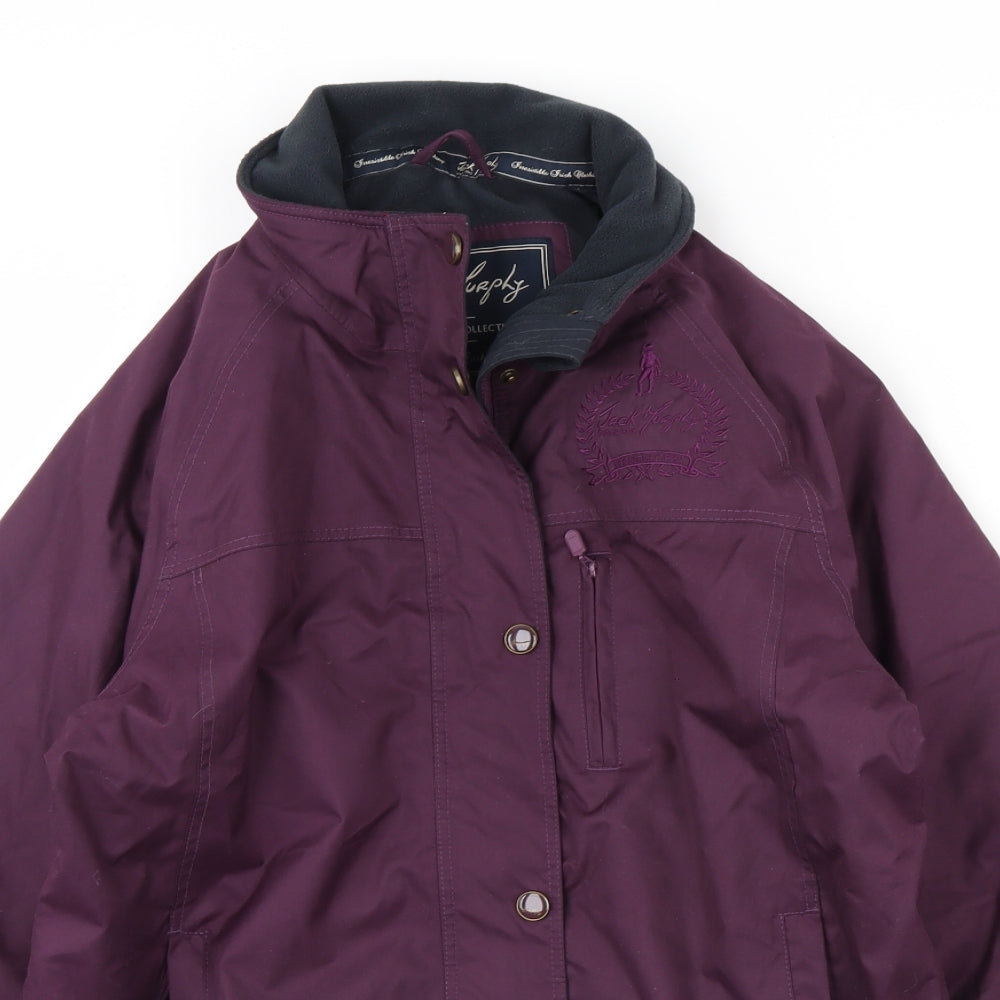 Jack turkey Womens Purple  Fleece Rain Coat Coat Size 10