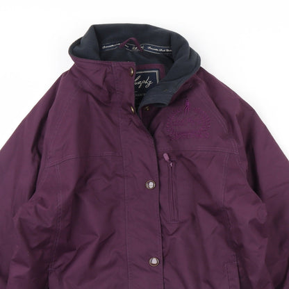 Jack turkey Womens Purple  Fleece Rain Coat Coat Size 10