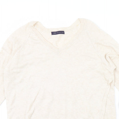Womens UK Size 14 M&S Beige Pullover Jumper