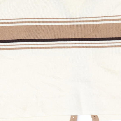 AMARANTO Womens Ivory Striped  Cardigan Jumper Size L