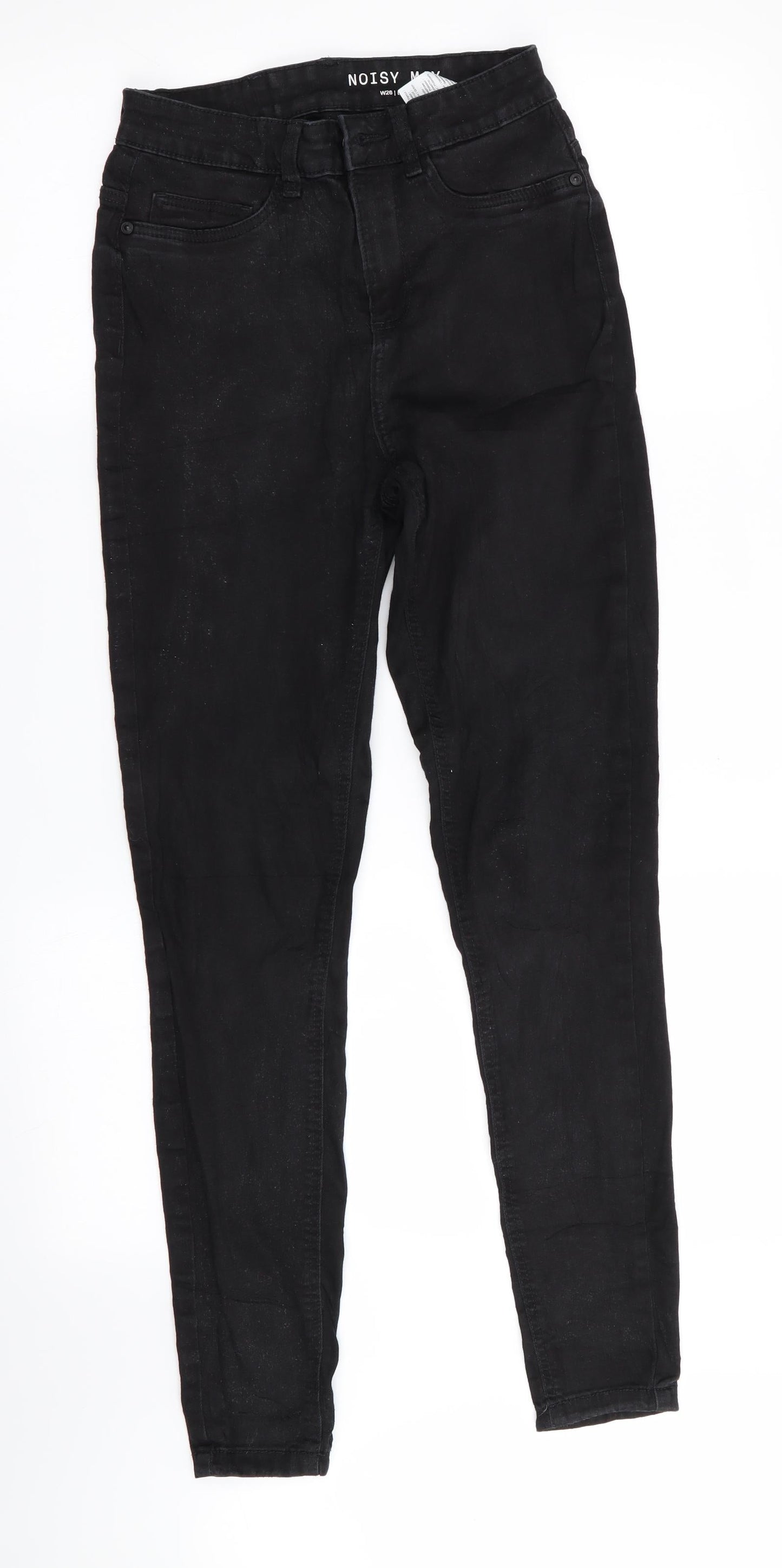 Mens UK Size 26 in Noisy may Regular Fit Skinny Black Jeans