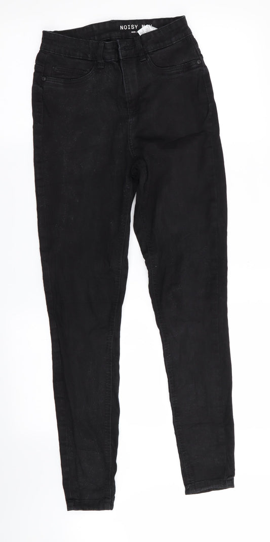 Mens UK Size 26 in Noisy may Regular Fit Skinny Black Jeans