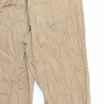 Womens UK Size S Astradivarius Regular Fit Chino Brown Trousers