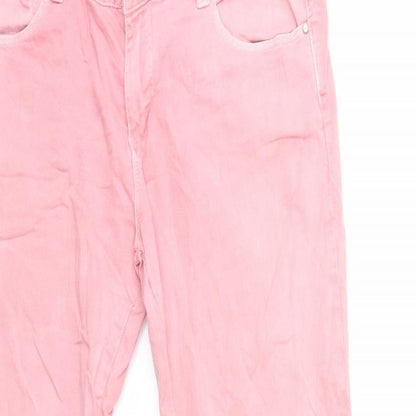 Womens UK Size XL Preworn Regular Fit Skinny Pink Jeans