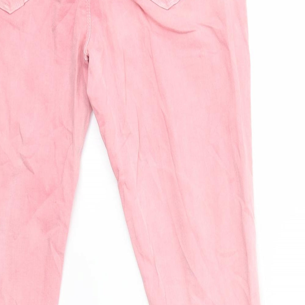 Womens UK Size XL Preworn Regular Fit Skinny Pink Jeans