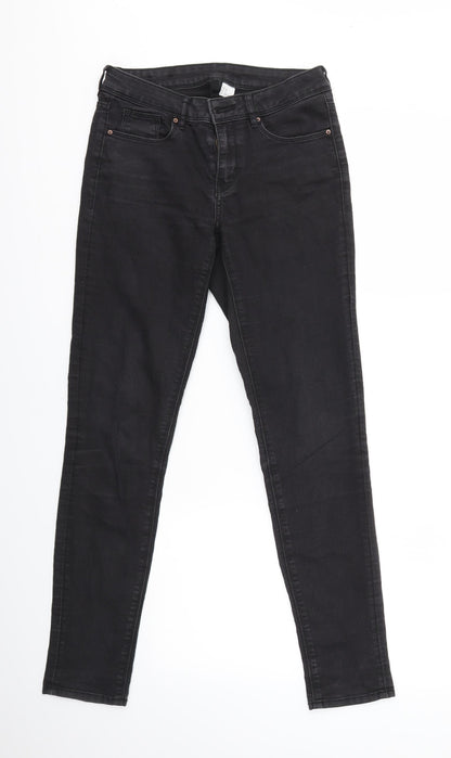 Womens UK Size 10 H&M Regular Fit Skinny Black Jeans