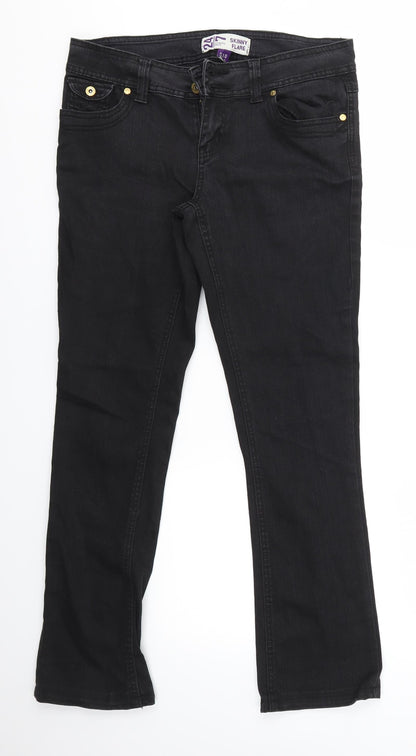 24/7 Authentic Denim Womens Black   Skinny Jeans Size 10 L28 in - FLARE