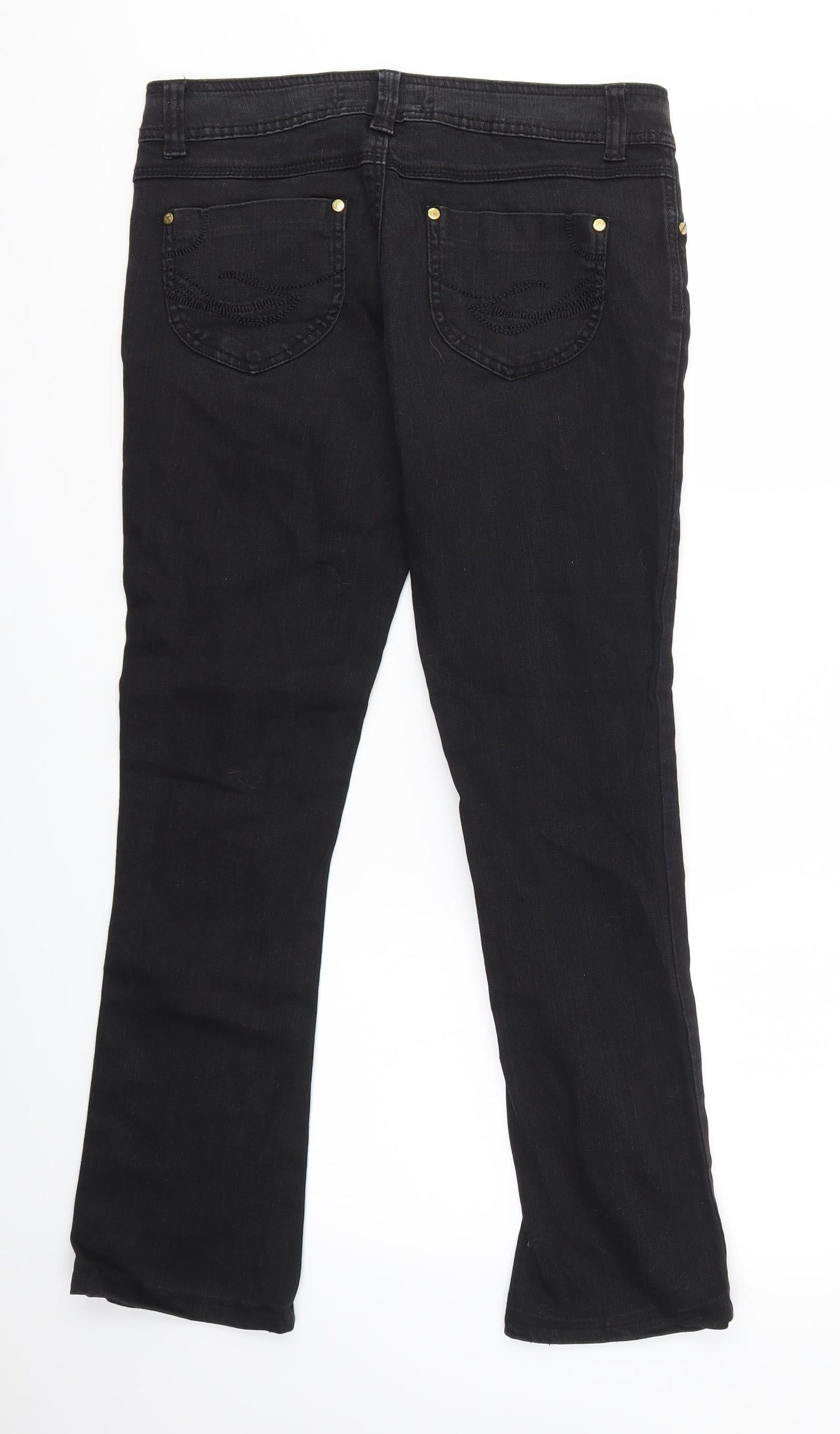 24/7 Authentic Denim Womens Black   Skinny Jeans Size 10 L28 in - FLARE