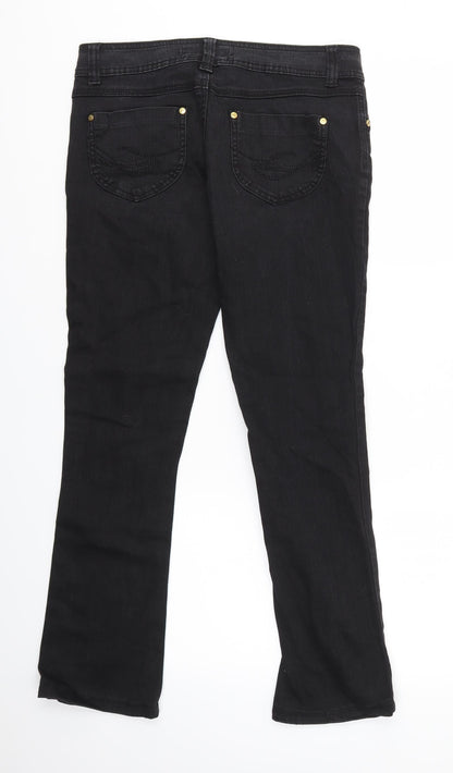 24/7 Authentic Denim Womens Black   Skinny Jeans Size 10 L28 in - FLARE