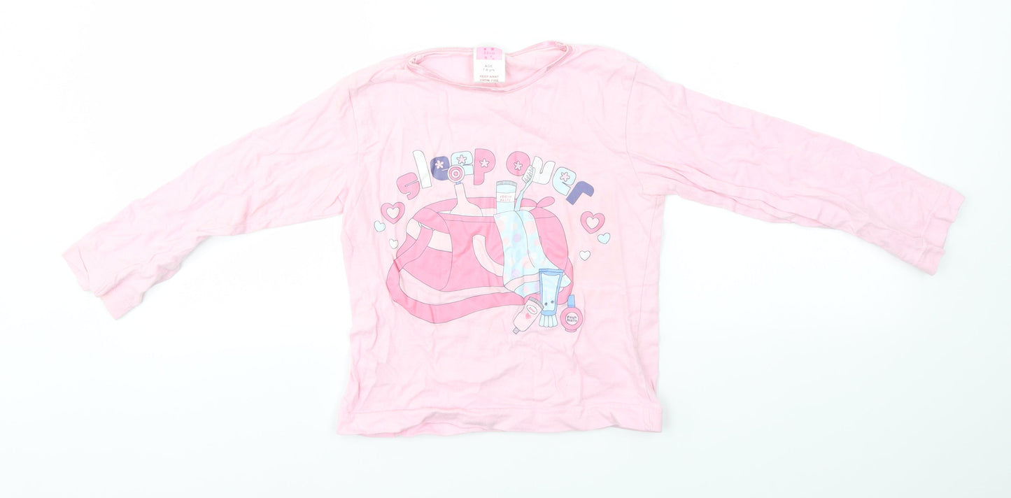 Preworn Girls Multicoloured Solid  Top Pyjama Top Size 7-8 Years  - SLEEPOVER