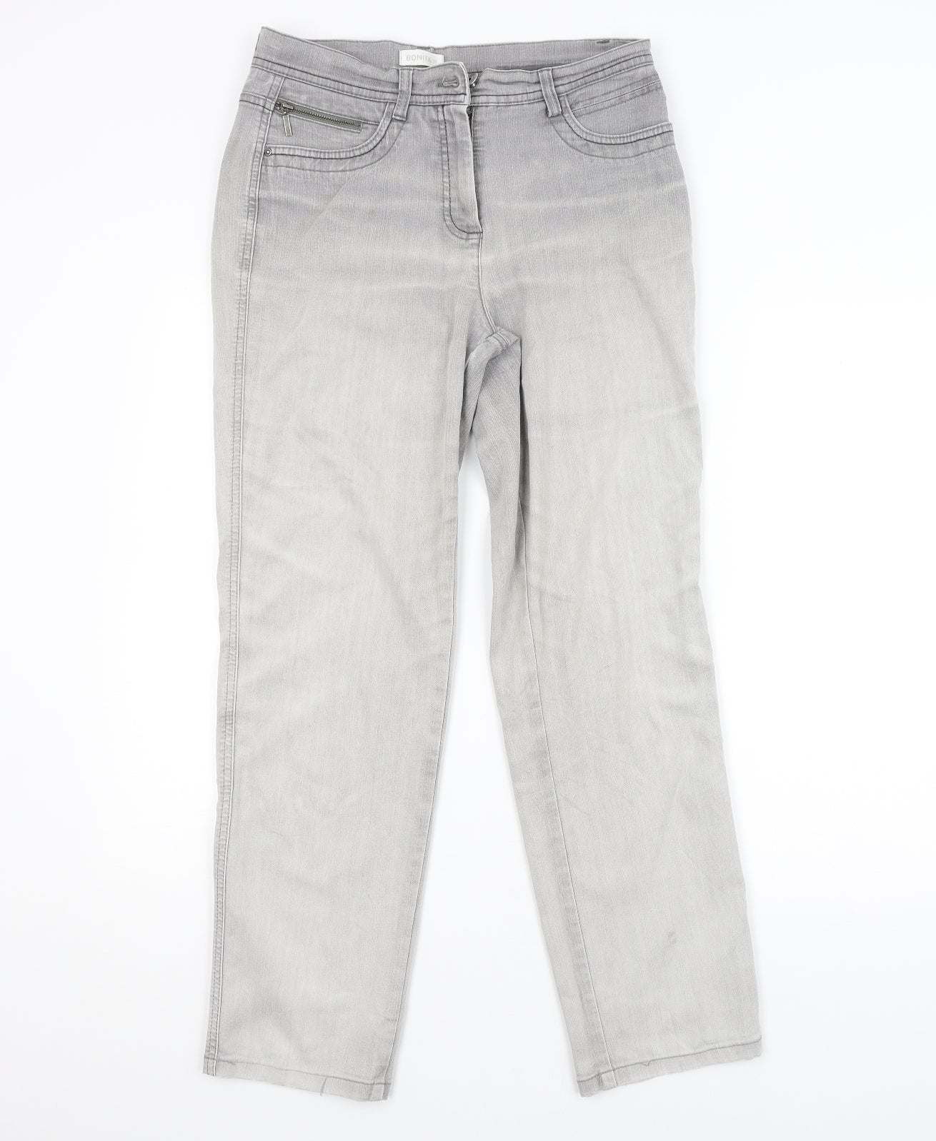 Womens UK Size 10 Bonita Regular Fit Straight Grey Jeans