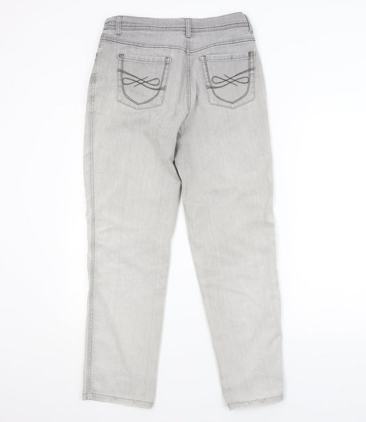 Womens UK Size 10 Bonita Regular Fit Straight Grey Jeans