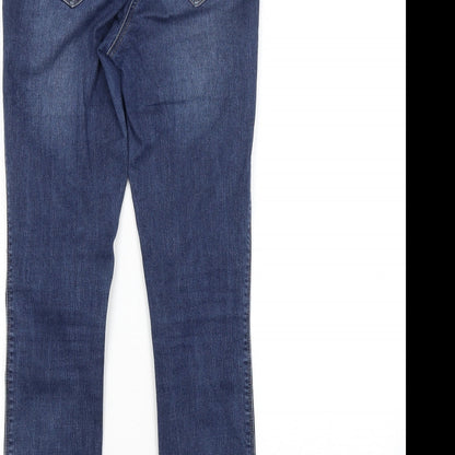 Womens UK Size S Preworn Regular Fit Skinny Blue Jeans