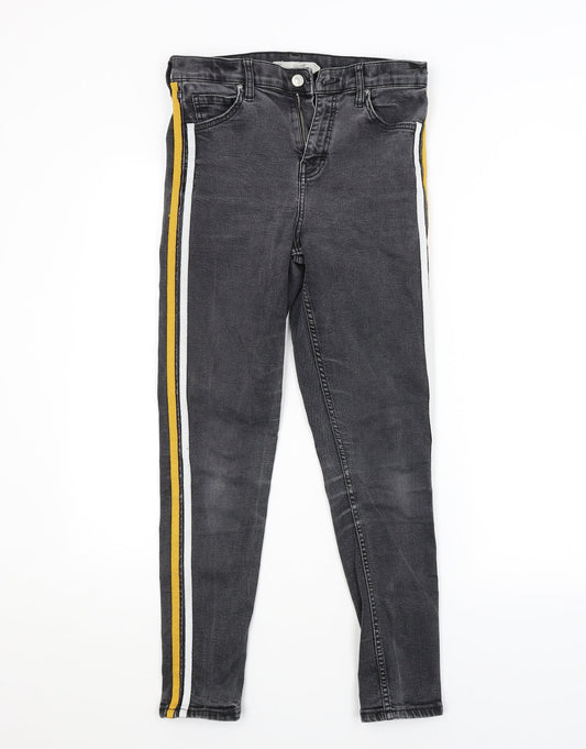 Topshop Womens Grey Striped  Skinny Jeans Size 28 in L32 in