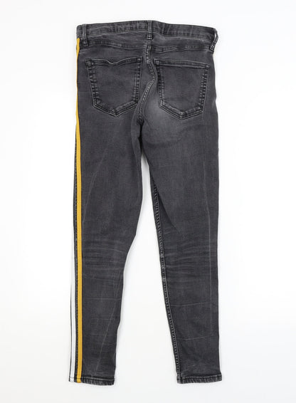 Topshop Womens Grey Striped  Skinny Jeans Size 28 in L32 in