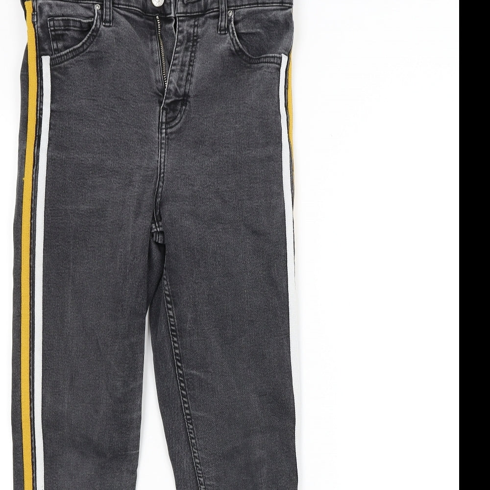 Topshop Womens Grey Striped  Skinny Jeans Size 28 in L32 in