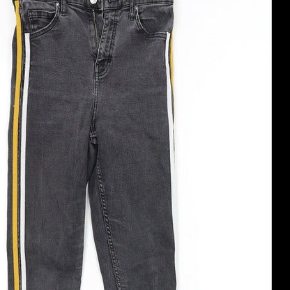 Topshop Womens Grey Striped  Skinny Jeans Size 28 in L32 in
