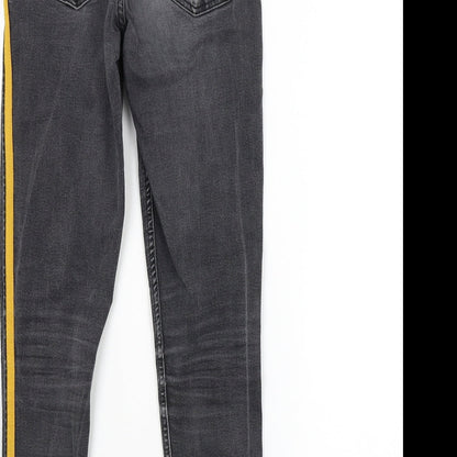 Topshop Womens Grey Striped  Skinny Jeans Size 28 in L32 in