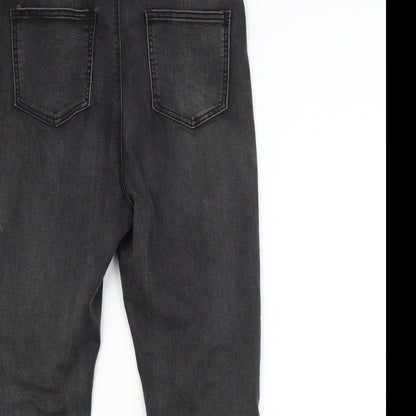 PRETTYLITTLETHING Womens Grey   Straight Jeans Size 16 L24 in