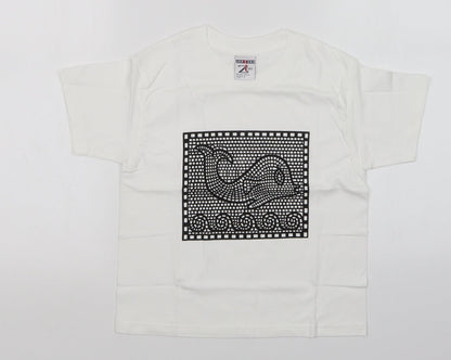 JERZEES Girls White   Basic T-Shirt Size 7-8 Years